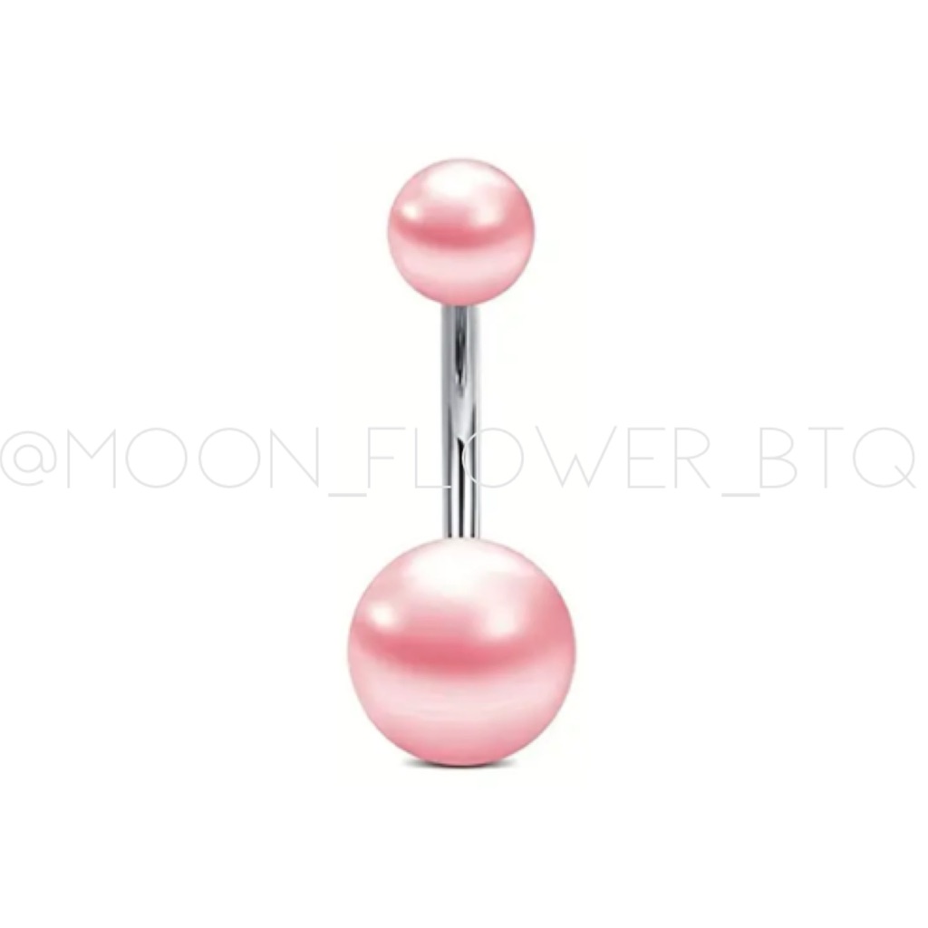 Pink Acrylic Surgical Steel Navel Belly Button Ring 15$